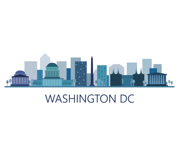 华盛顿地平线上的白色背景 — 图库矢量图片