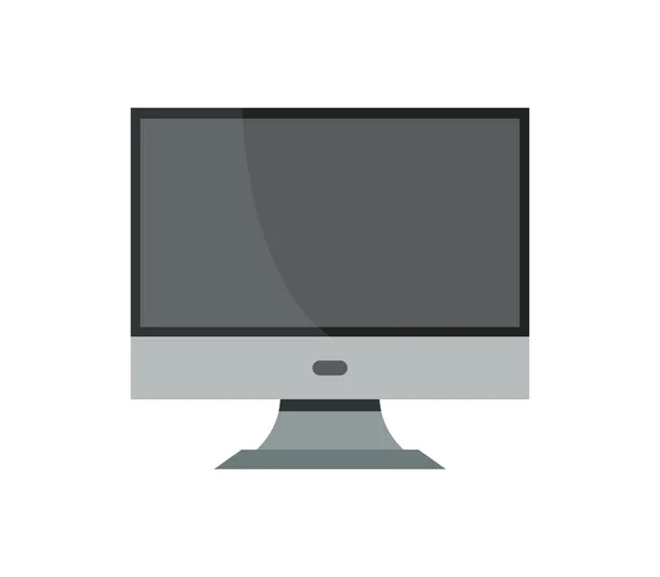 Számítógép Monitor Ikon Fehér Háttér — Stock Vector