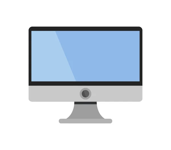 Computermonitor Pictogram Witte Achtergrond — Stockvector