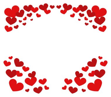 Sevgililer günü kalpleri beyaz arka plan üzerinde