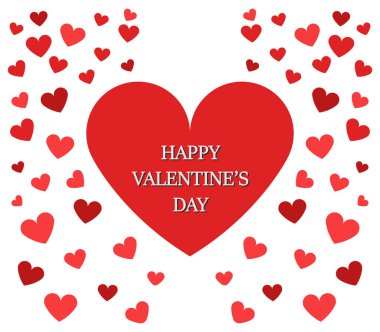 Sevgililer günü kalpleri beyaz arka plan üzerinde