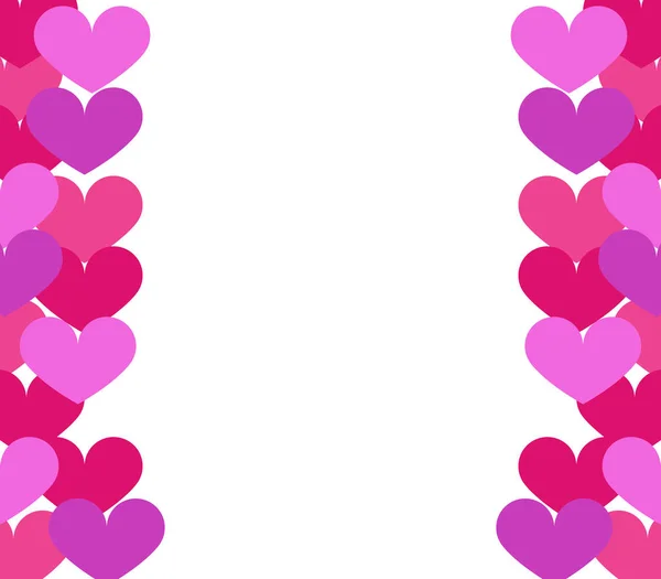 Valentine Hjärtan Vit Bakgrund — Stock vektor