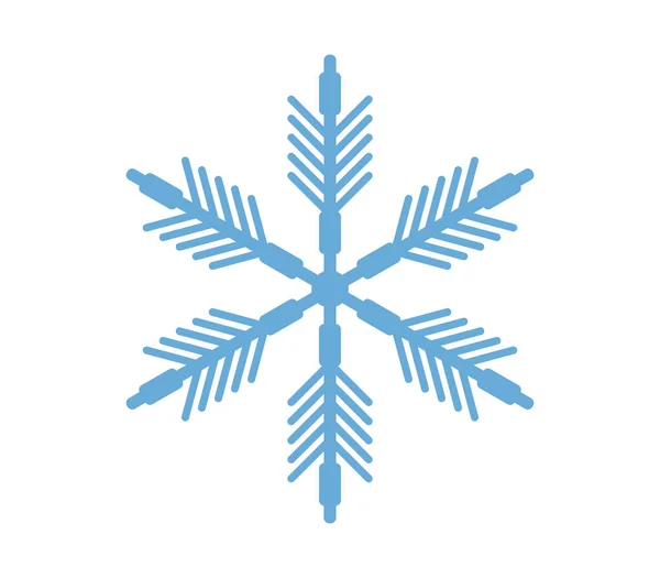 Sneeuwvlok Pictogram Witte Achtergrond — Stockvector