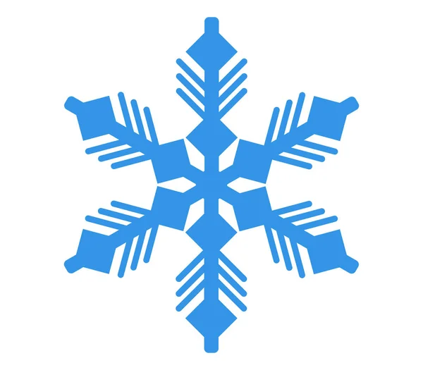 Sneeuwvlok Pictogram Witte Achtergrond — Stockvector