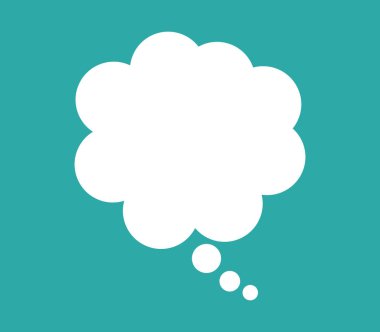 Beyaz arka plan üzerinde düşünce simgesi