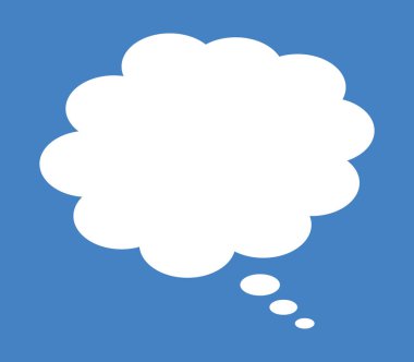 Beyaz arka plan üzerinde düşünce simgesi