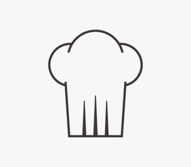 Beyaz arkaplanda şef şapka simgesi