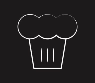 Beyaz arkaplanda şef şapka simgesi