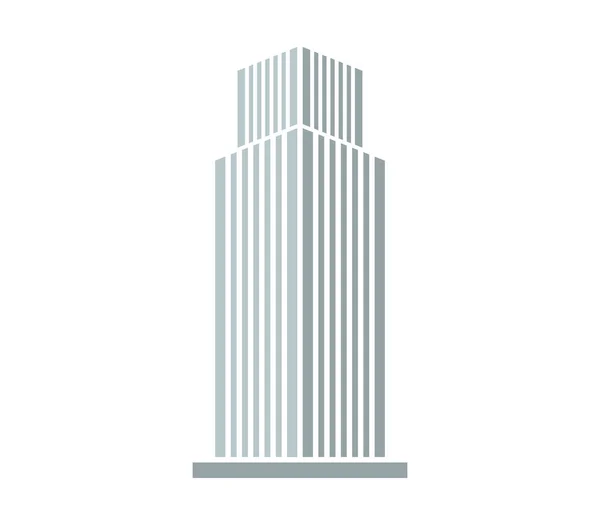 Ουρανοξύστης Εικονίδιο Λευκό Φόντο — Διανυσματικό Αρχείο