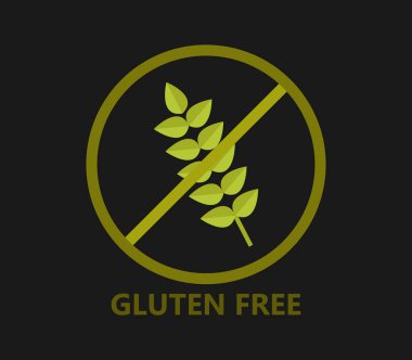 Beyaz arkaplanda glütensiz simge