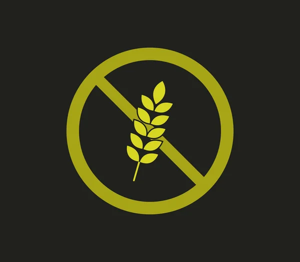 Icono Libre Gluten Sobre Fondo Blanco — Archivo Imágenes Vectoriales