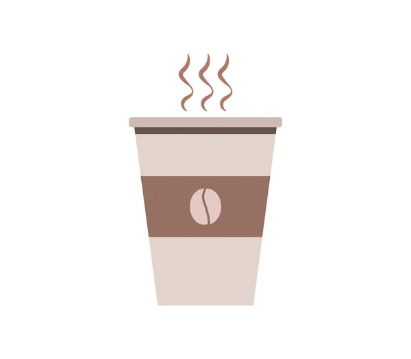 Koffiecup Pictogram Witte Achtergrond — Stockvector