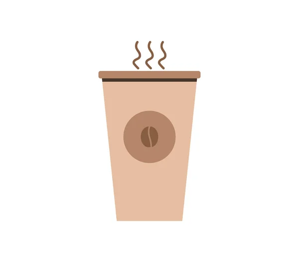 Koffiecup Pictogram Witte Achtergrond — Stockvector