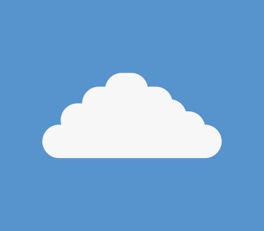 Beyaz arkaplanda bulut simgesi