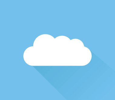 Beyaz arkaplanda bulut simgesi