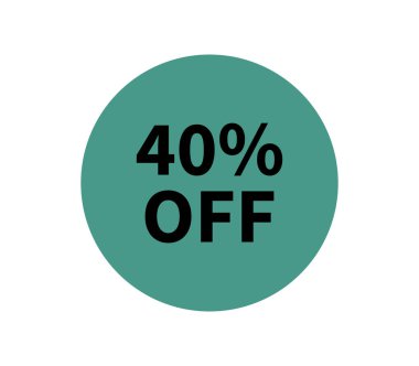 Beyaz arka plan üzerinde indirim simgesi