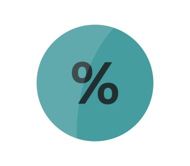 Beyaz arka plan üzerinde indirim simgesi