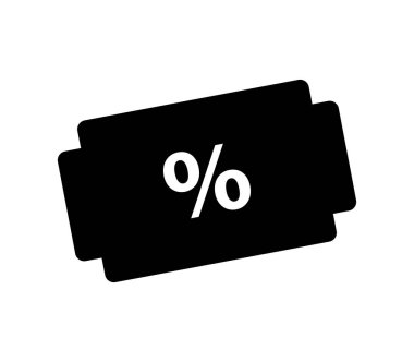 Beyaz arka plan üzerinde indirim simgesi