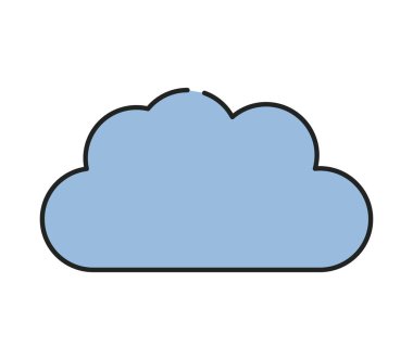 Beyaz arkaplanda bulut simgesi