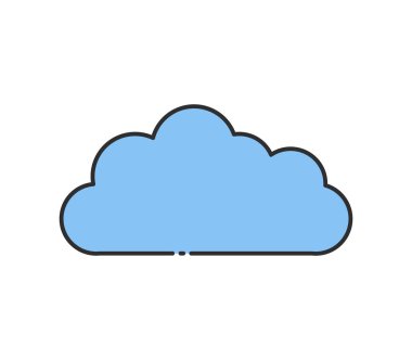 Beyaz arkaplanda bulut simgesi