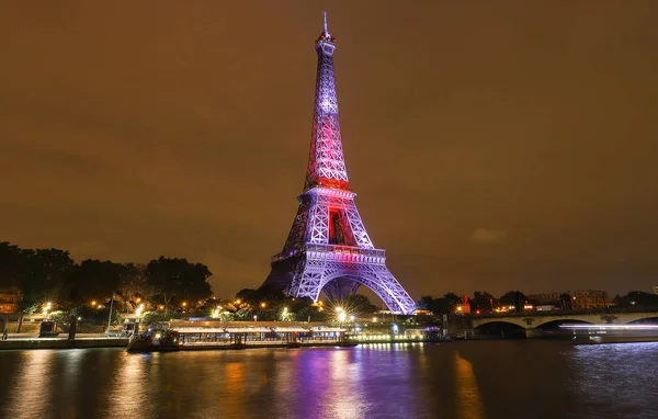 Pris Francja Września 2018 Pokaz Świetlny Wieży Eiffla Nocy 2018 — Zdjęcie stockowe