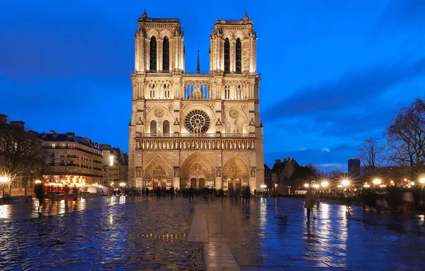 Die Kathedrale Notre Dame Bei Sonnenuntergang Handelt Sich Eine Historische — Stockfoto