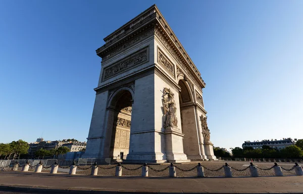 Arco Triunfo Dos Monumentos Mais Famosos Paris Honra Aqueles Que — Fotografia de Stock