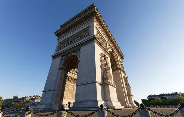 Arc Triomphe Est Des Monuments Les Célèbres Paris Rend Hommage — Photo