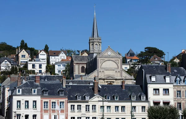 Fachada Catedral Trouville Sur Mer Estilo Românico Baixa Normandia França — Fotografia de Stock