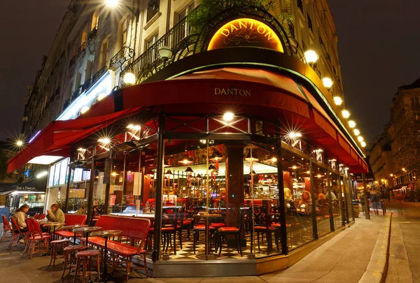 Paříž Francie Září 2020 Tradiční Francouzská Kavárna Danton Nachází Saint Stock Obrázky