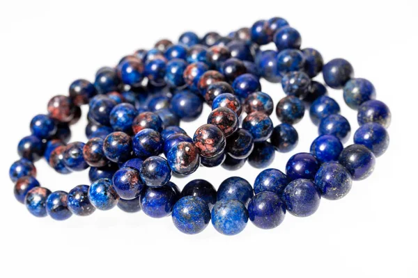 Den Lapis Lazuli Stone Armbånd Hvid Baggrund - Stock-foto