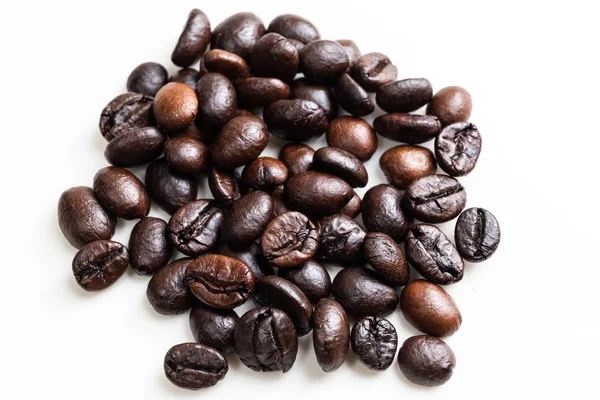 Roasted Coffee Beans White Background — Stock Photo, Image