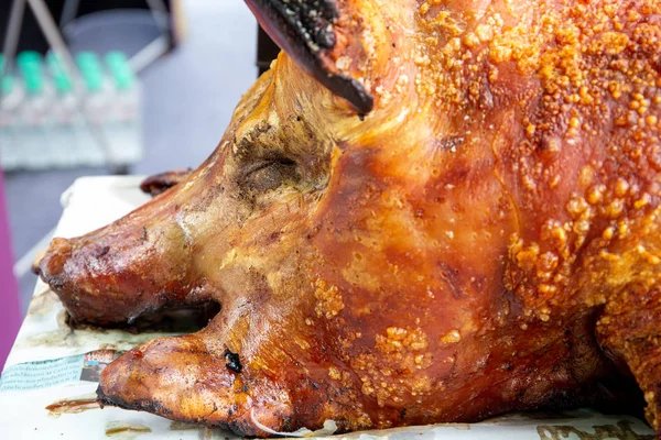 Schweinebraten Mit Knistern Streetfood Thailändischen Stil — Stockfoto
