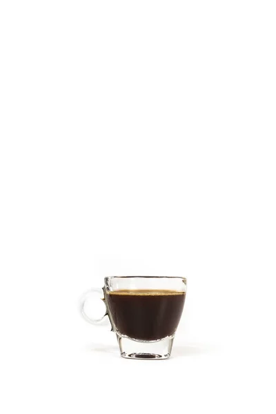 Der Glasbecher Kaffee Auf Weißem Hintergrund — Stockfoto