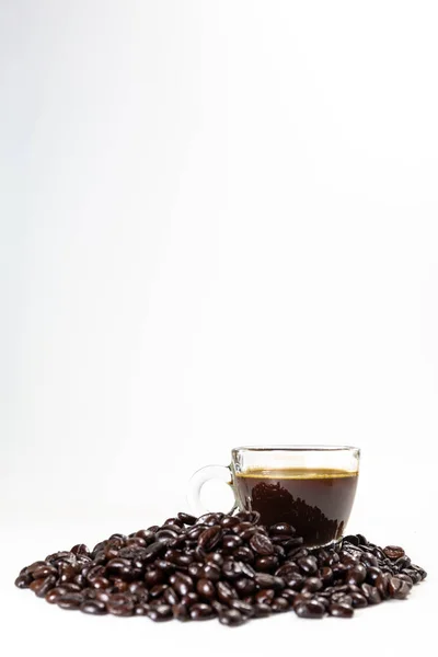 Glass Mug Coffee White Background — Stock Photo, Image