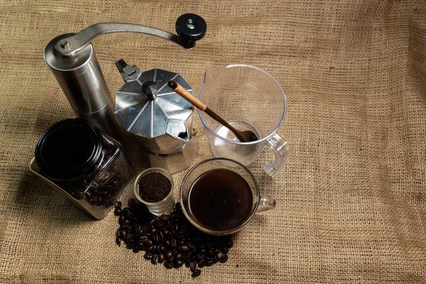 Coffee equipment Grinder, Pot and coffee bean
