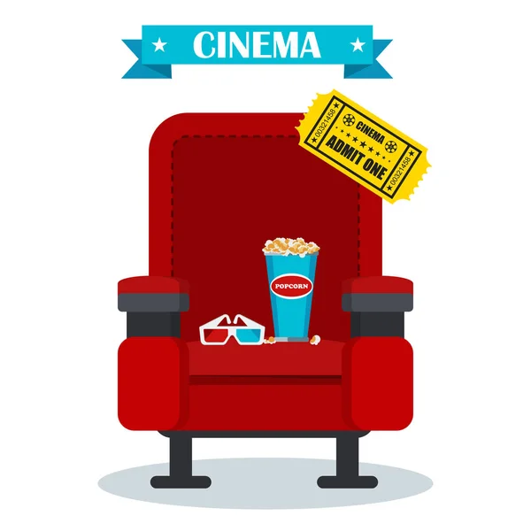 Kino roter Sessel — Stockvektor
