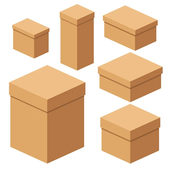 Набор упаковочных коробок — стоковый вектор