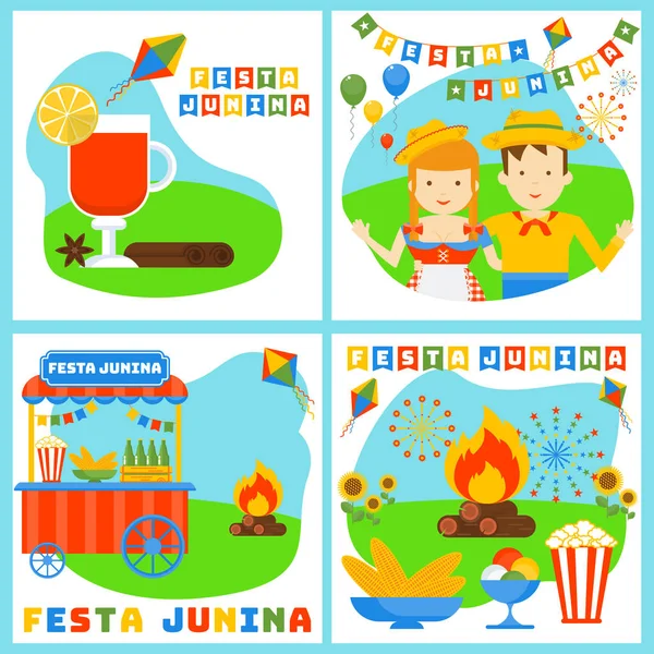 Festa junina banners set — Vector de stock