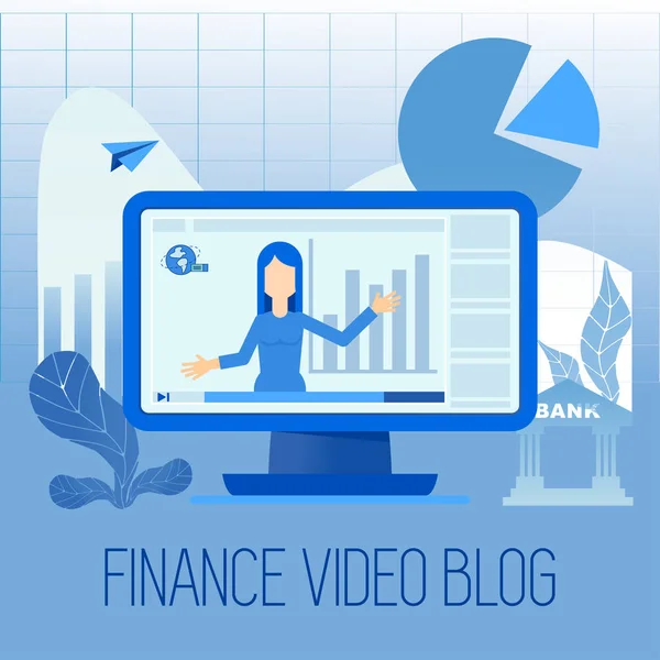 Finance vidéo blog — Image vectorielle