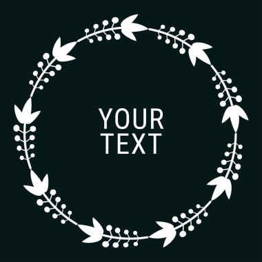 Minimalist çiçek süsleme. Kenarlık ve çerçeve çiçek ile. Düz vektör karikatür çizim. Beyaz bir arka plan üzerinde izole nesneleri.