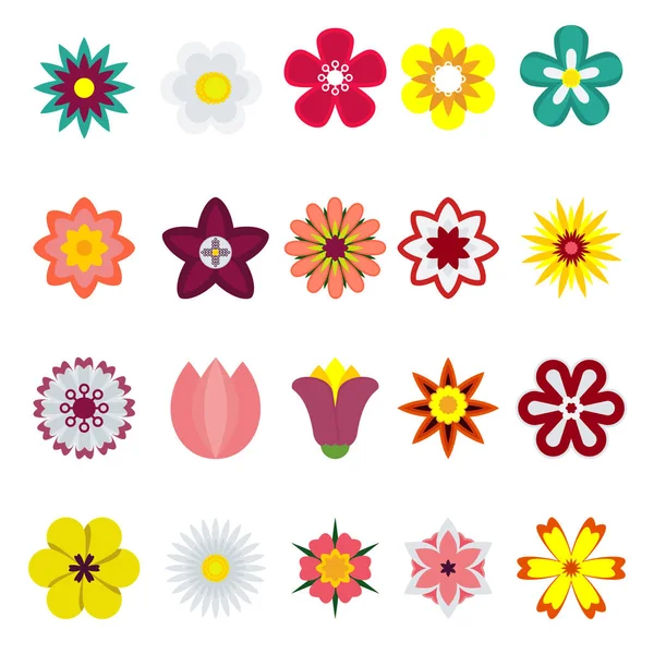 Flache Farbe Blume Set — Stockvektor