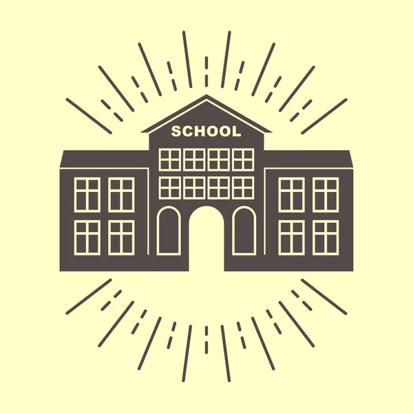 Escuela edificio insignia retro — Vector de stock