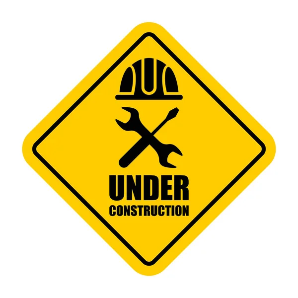 Warning sign under construction — Stock Vector