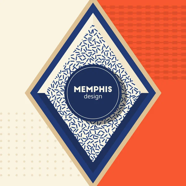 Memphis desighn plakat pomarańczowy — Wektor stockowy