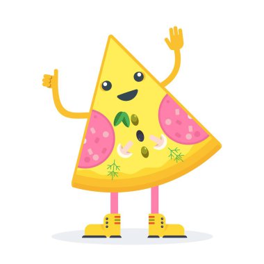 Parça pizza neşeli karakteri