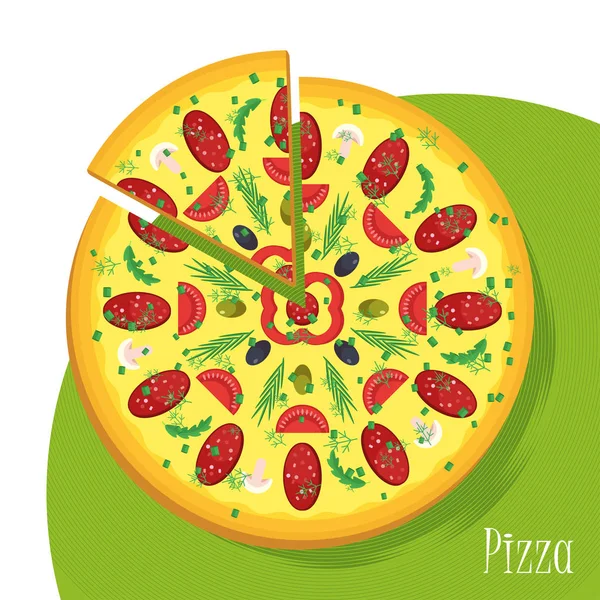 Big pizza poster — Stock Vector