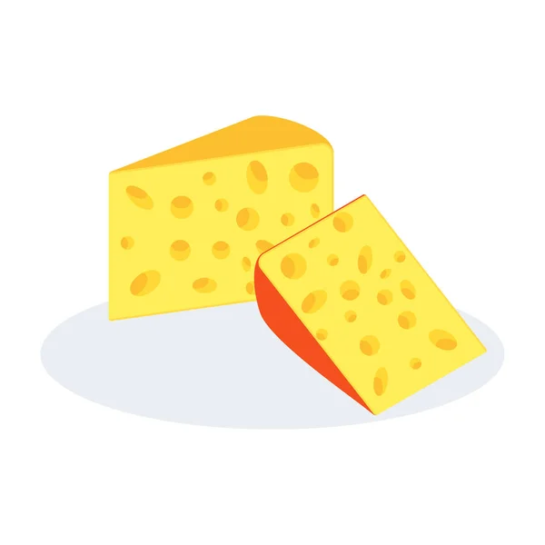 Cheese two pieces — Stock Vector