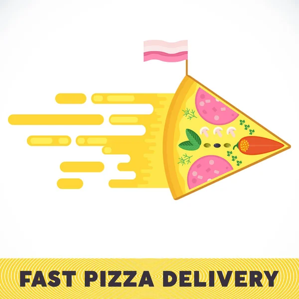 Entrega rápida de pizza —  Vetores de Stock