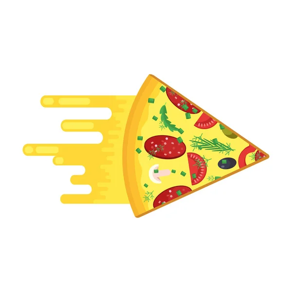Peça de pizza rápida —  Vetores de Stock